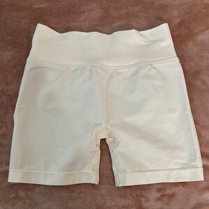 Cream High-Waisted Shorts